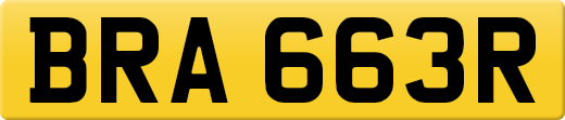 BRA 663R private number plate